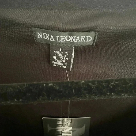 Nina Leonard Women’s Crochet Cold Shoulder Ruffle‎ 3/4 Sleeves Swing Dress Sz L - Picture 6 of 6